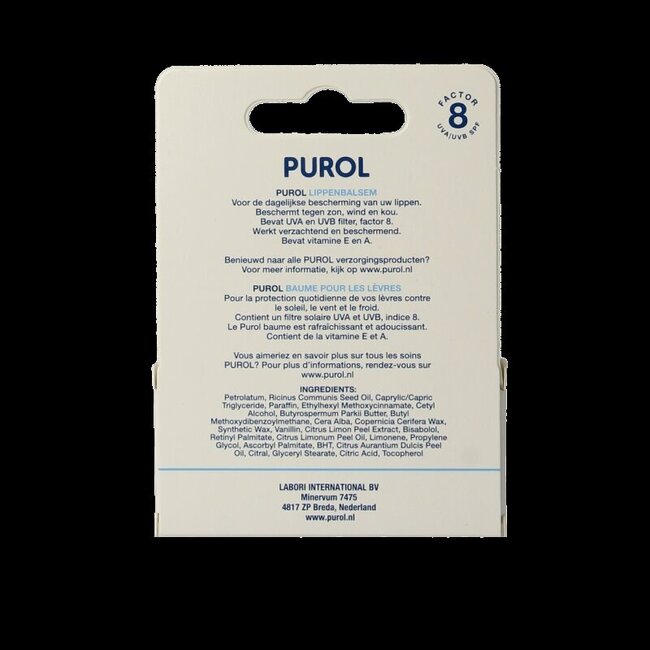 Baume à lèvres Purol blister 5 ml