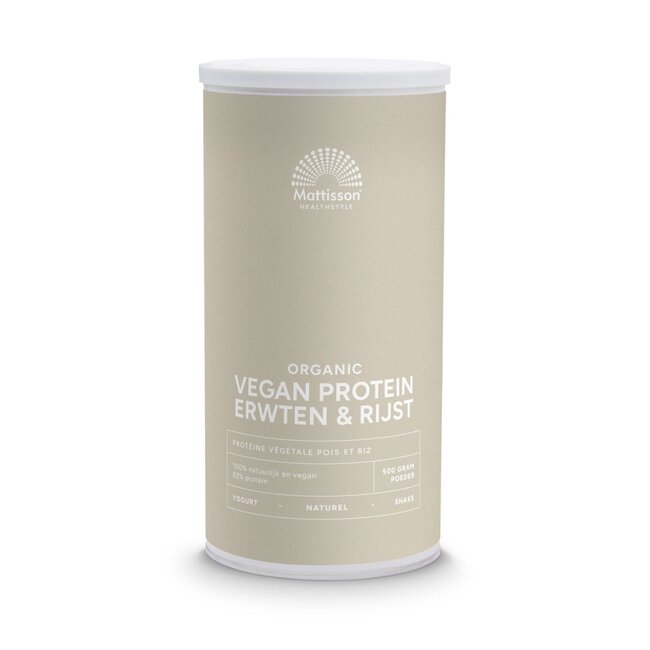 Vegan protein erwten & rijst naturel bio 500 Gram