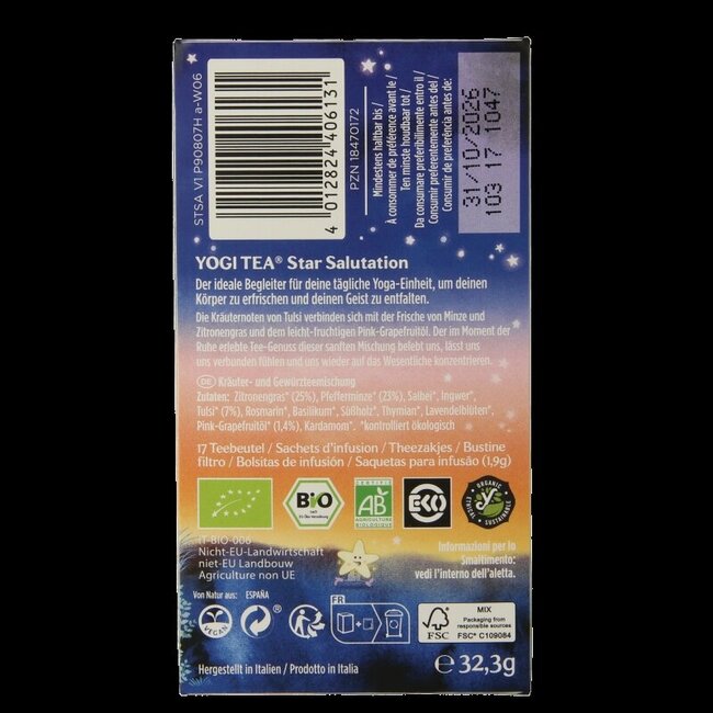 Star Salutation Bio 17 sachets