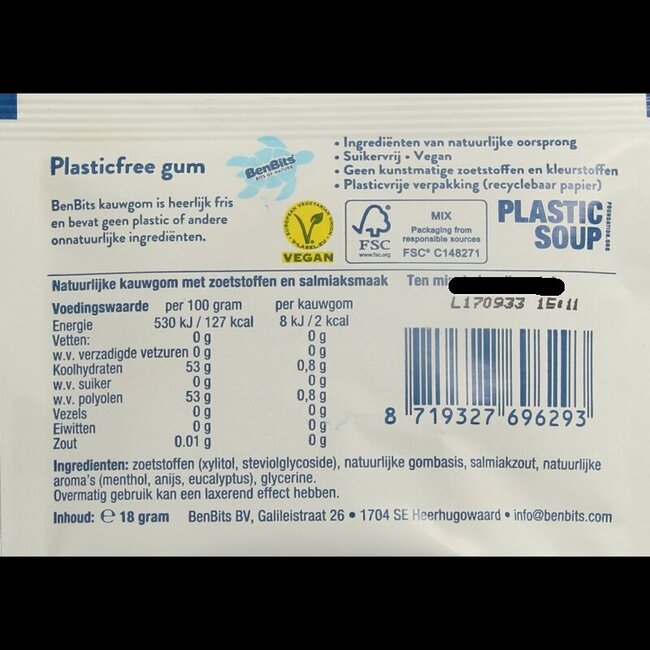 Salmiak single zakje 18 Gram