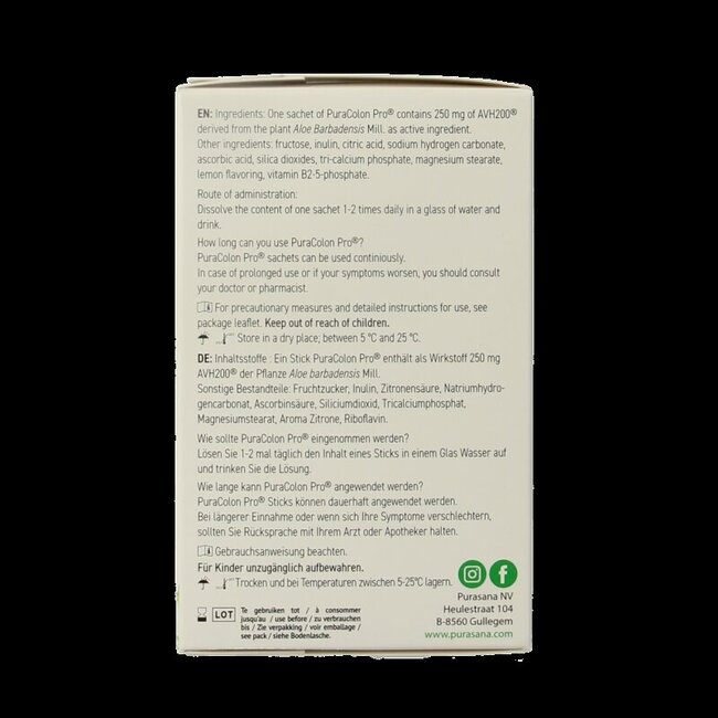 PuraColon Pro sachets pour le syndrome de l'intestin irritable 90 g
