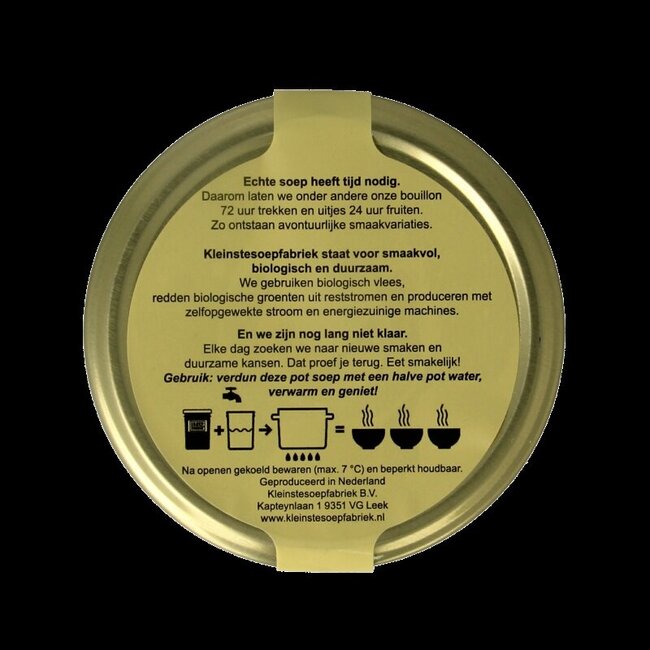 Zoete aardappelsoep met lokale bonen en kombu bio 400 Milliliter