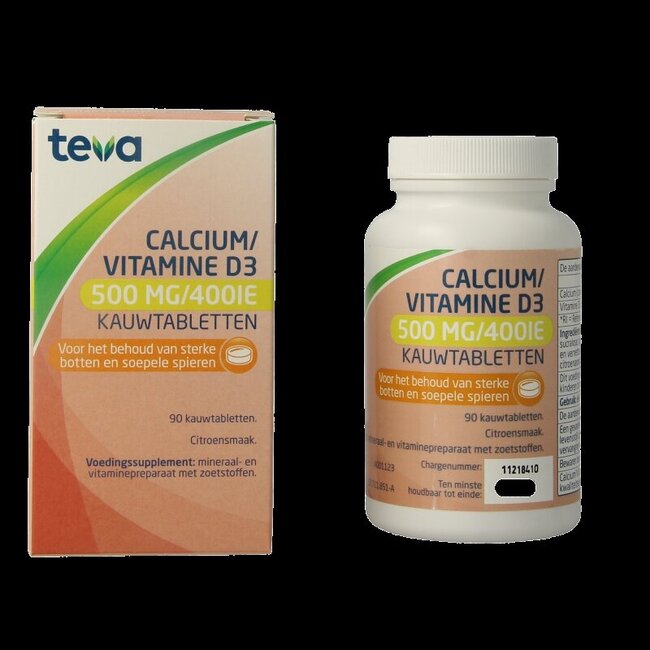 Calcium / vitamine D 500mg / 400IE 90 Kauwtabletten