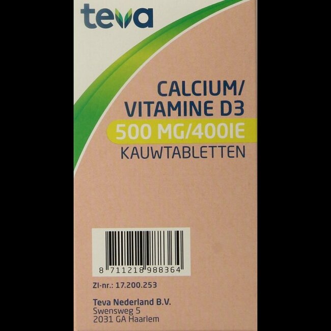 Calcium / vitamine D 500mg / 400IE 90 Kauwtabletten