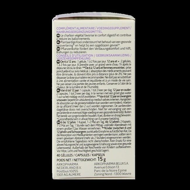 Charbon végétal bio 40 gélules
