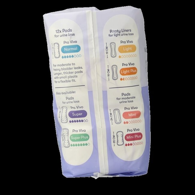 Sanature Pro Vivo protections incontinence normal coton 12 pièces