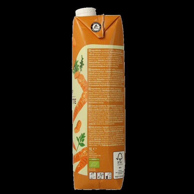 Wortelsap bio 1 Liter