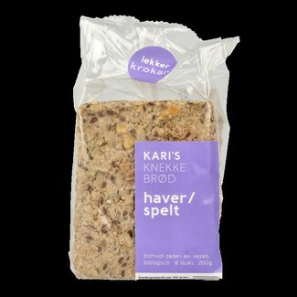 Kari's Crackers Knekkebrod avoine/épeautre bio 200 Grammes