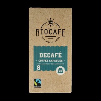 Biocafe Capsules de café décaféiné bio, 20 pièces