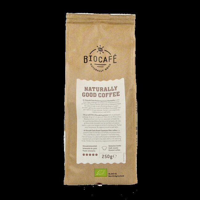 Filterkoffie espresso dark roast bio 250 Gram