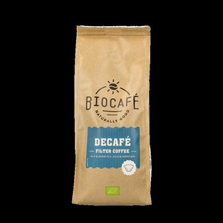 Biocafe Filterkoffie cafeinevrij/decaf bio 250 Gram