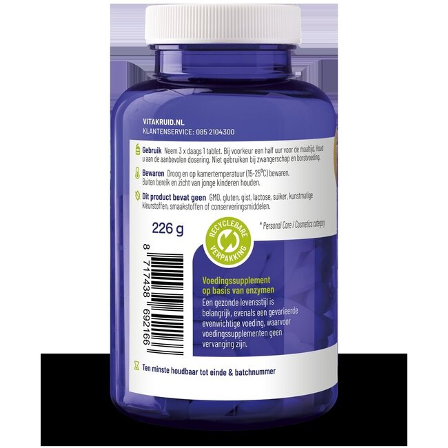 Glutazyme oa Spijsverteringsenzymen en L-Glutamine 180 Tabletten