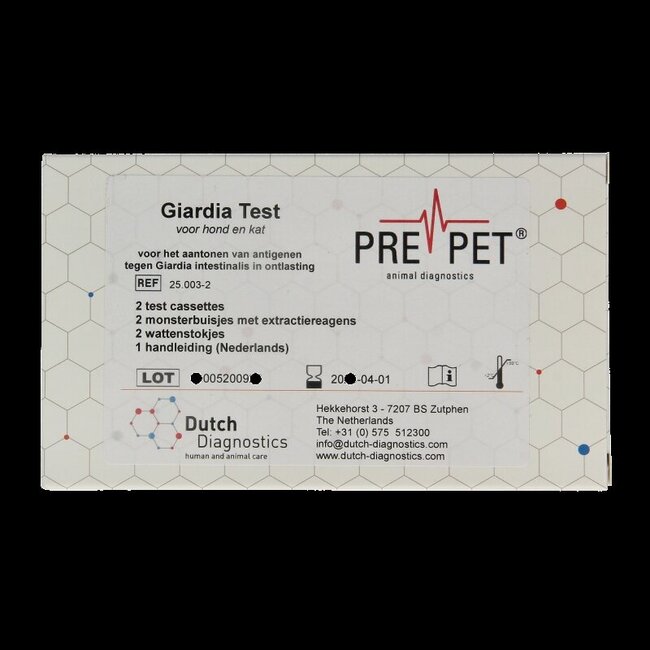 Test Giardia parasite intestinal chat/chien 2 unités