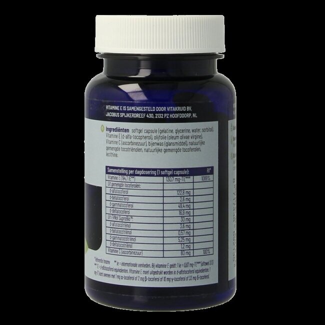 Vitamine E Complex 8 tocoferolen en -trienolen 60 Softgels