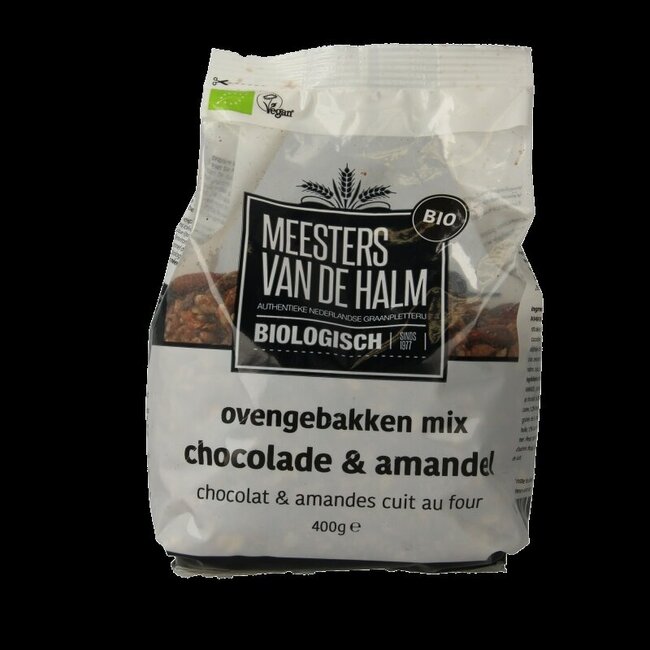 Ovengebakken mix chocolade en amandel bio 400 Gram
