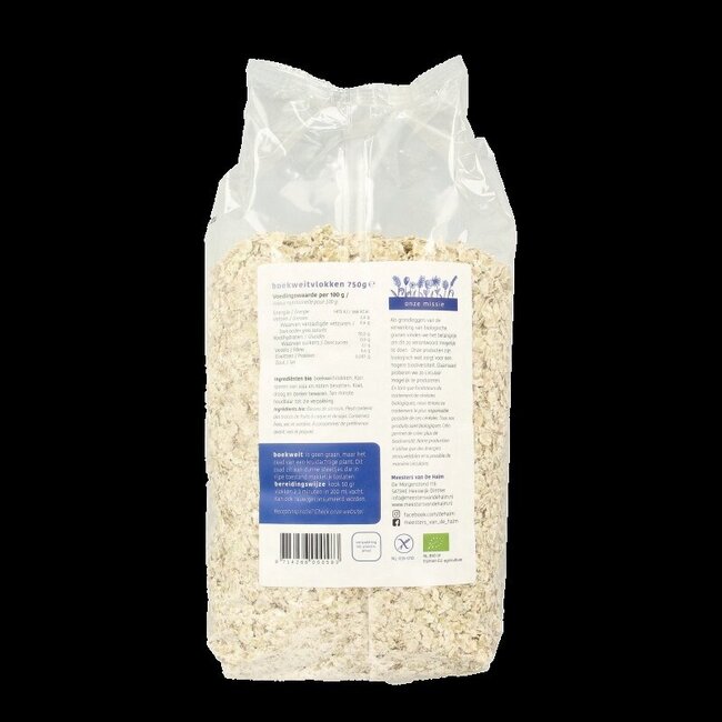 Boekweitvlokken glutenvrij bio 750 Gram