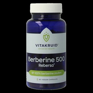 Vitakruid Berberine 500 Rebersa 97-102% berberine zouten 60 Vegetarische capsules