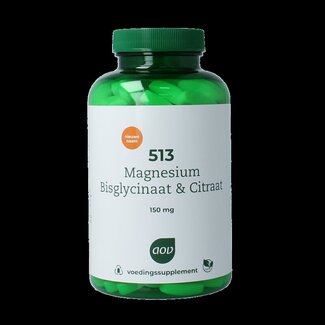 AOV 513 Magnesium bisglycinaat & citraat 150mg 180 Tabletten