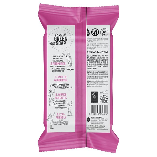 Cleansing wipes patchouli & cranberry 60 Stuks