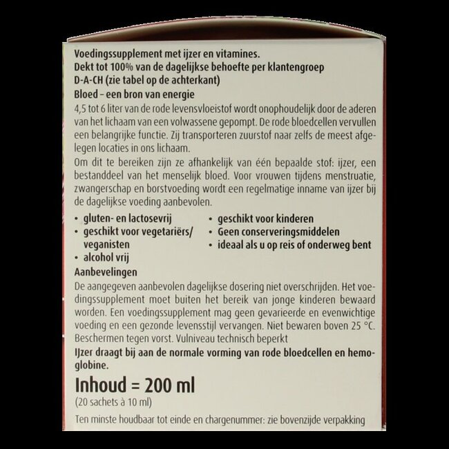 Iron vital vloeibaar ijzer 20x10ml 20 Stuks