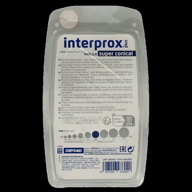 Brossettes Interprox Plus Super Conical bleu foncé 4 unités