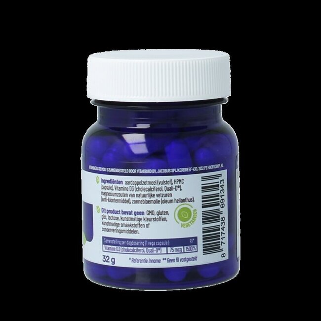 Vitamine D3 75 mcg / 3000 IE 60 Vegetarische capsules