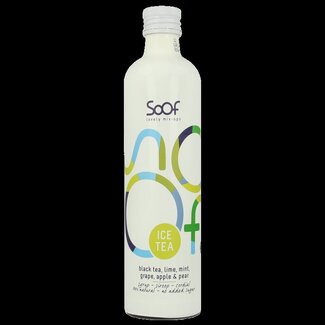 Soof Drinks Siroop zwarte thee limoen & munt 340 Milliliter
