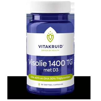 Vitakruid Huile de poisson 1400 TG Triglycérides avec D3 30 capsules molles