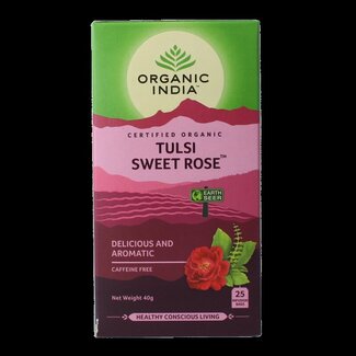 Organic India Tulsi sweet rose thee bio 25 Stuks