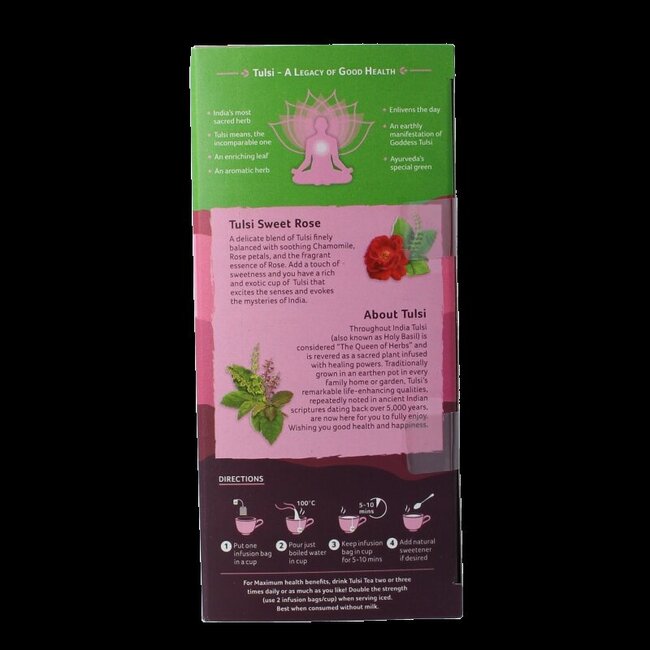 Thé Tulsi rose douce bio - 25 sachets