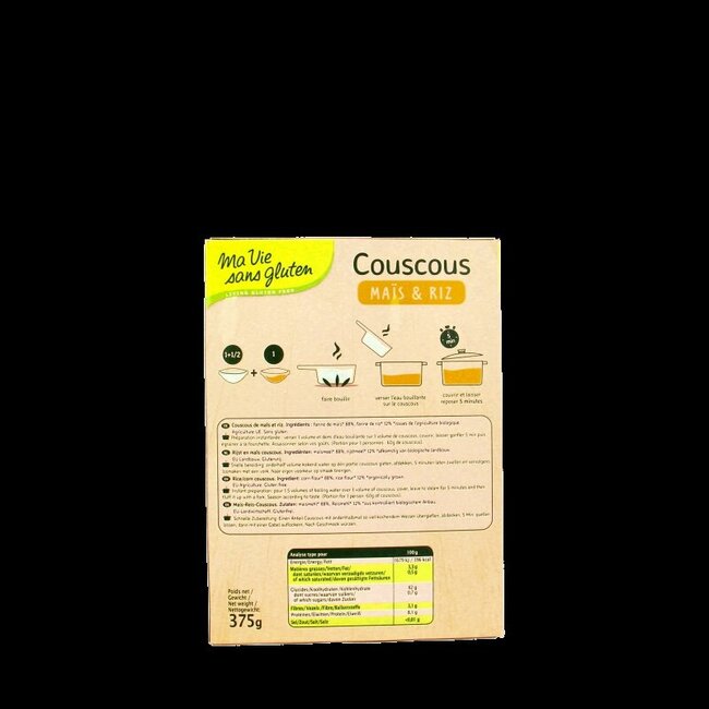 Couscous de maïs et riz sans gluten bio 375 g