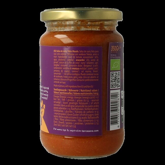 Sauce curry tikka masala bio 350 g