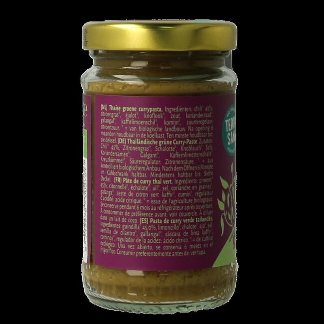 Thaise groene currypasta bio 120 Gram