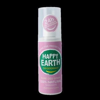 Happy Earth Pure deodorant spray lavender ylang 100 Milliliter