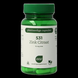 AOV 531 Zink citraat 15mg 60 Vegetarische capsules