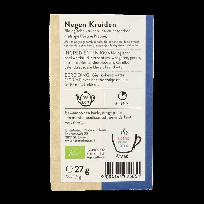 Mélange bio aux neuf herbes et fruits 18 sachets