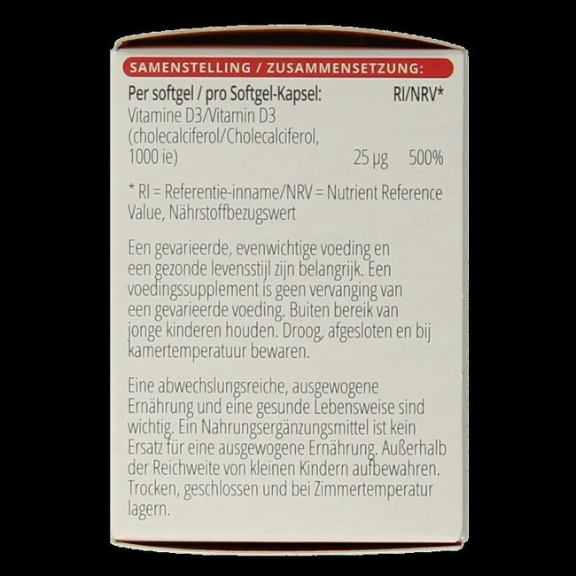 Vitamine D3 1000 UI 100 Capsules Molles