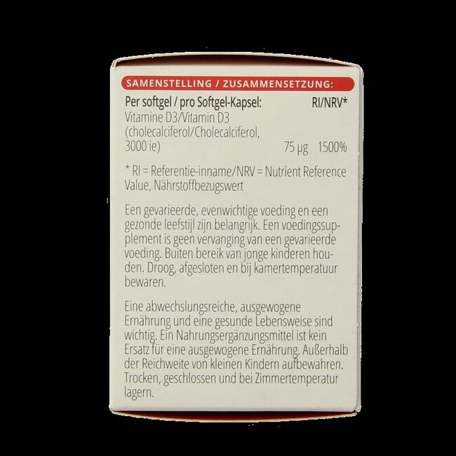 Vitamine D3 3000IE 100 Softgels