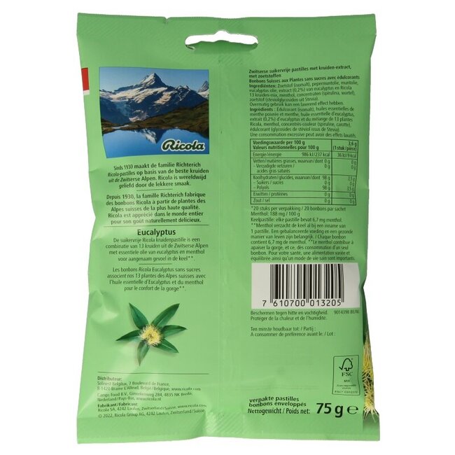 Eucalyptus suikervrij 75 Gram