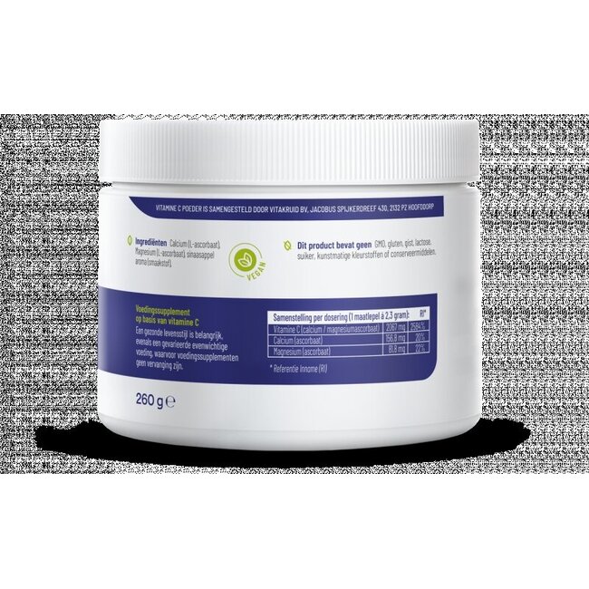 Vitamine C poeder calcium- & magnesiumascorbaat 260 Gram
