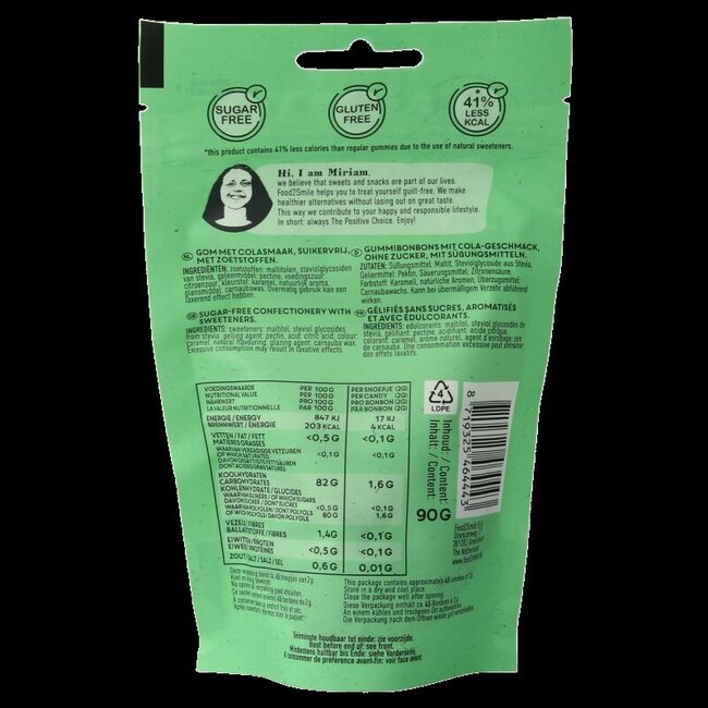 Cola-la bottles suikervrij lactosevrij 90 Gram