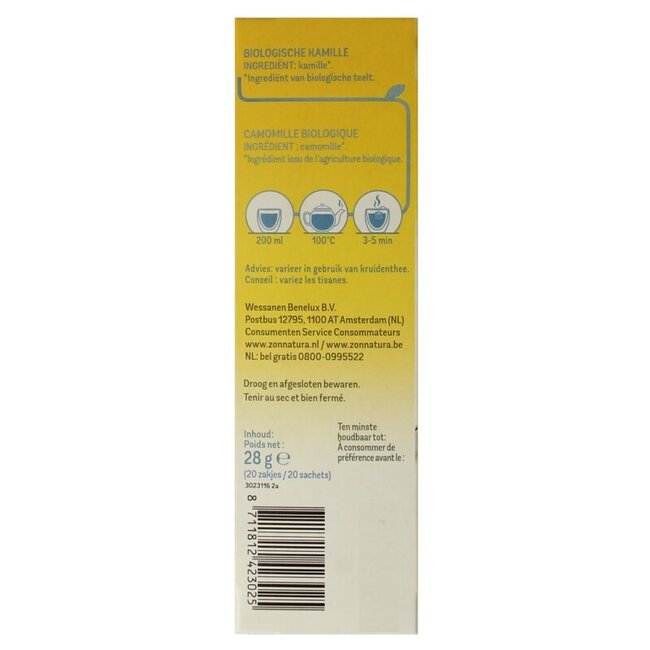 Kamille thee 100% bio 20 Zakjes