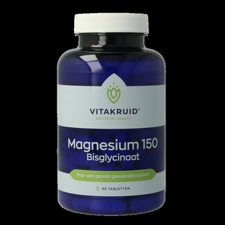 Vitakruid Magnesium 150 Bisglycinaat met 200mg L-Taurine 90 Tabletten