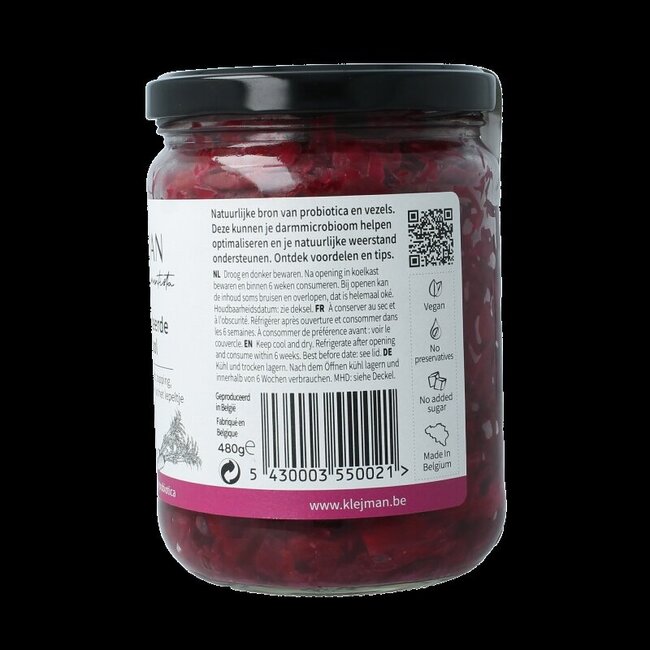 Gefermenteerde rode kool 480 Gram