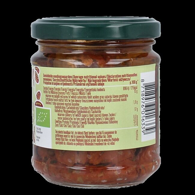 Zongedroogde tomaten in olijfolie bio 190 Gram