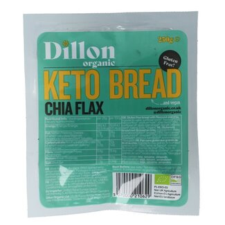 Dillon Organic Keto brood chia flax glutenvrij bio demeter 250 Gram