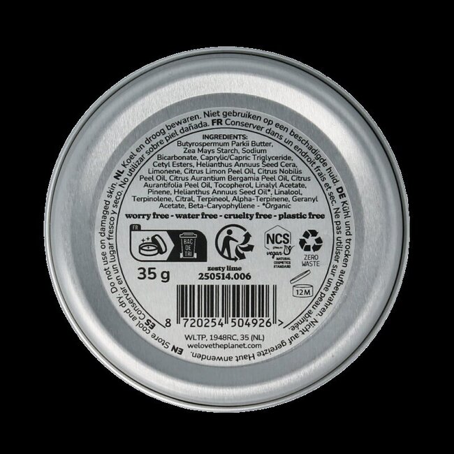 Deodorant balm zesty lime vegan 35 Gram