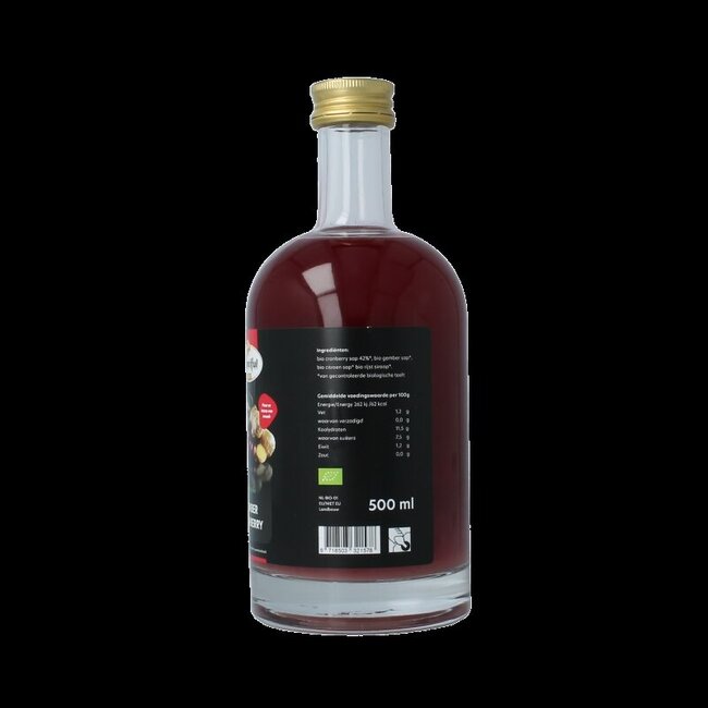 Gember sap cranberry bio 500 Milliliter