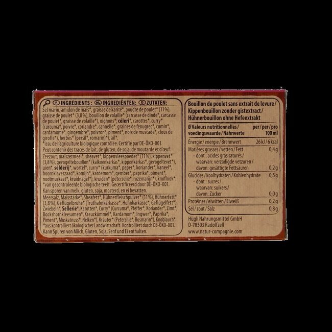 Kippenbouillonblokjes zonder gist bio 8 Stuks