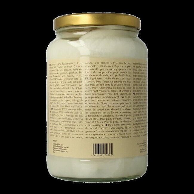 Kokosnootolie bio 1600 Milliliter